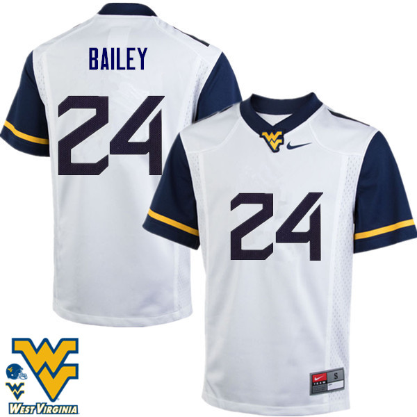 Men #24 Hakeem Bailey West Virginia Mountaineers College Football Jerseys-White - Click Image to Close
